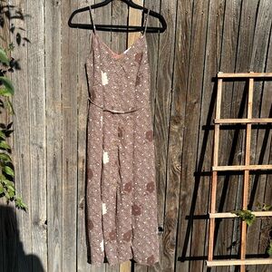 Brown Cream Floral Dress